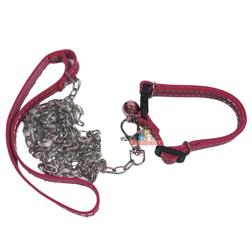Kalung + Rantai Sweet Pet Kulit Lonceng